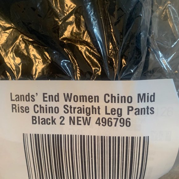 NWT LANDS' END WOMEN'S MID RISE CHINO PANTS STRAIGHT LEG BLACK 2 & 2P (PETITE) - Picture 10 of 15